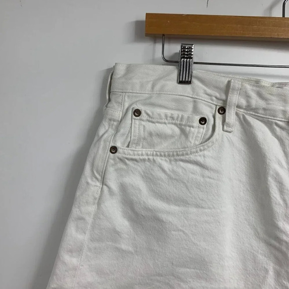 AGOLDE Women's Parker Dough White Button Fly Loose Fit Shorts Size 32 - Picture 3 of 13